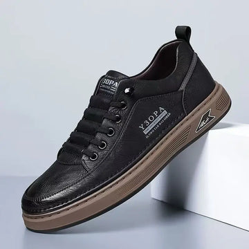 Xajzpa Leather Casual Shoes for Men Breathable White Sneakers Fashion Driving Walking Tennis Shoes for Male Italian Office Flats Shoes